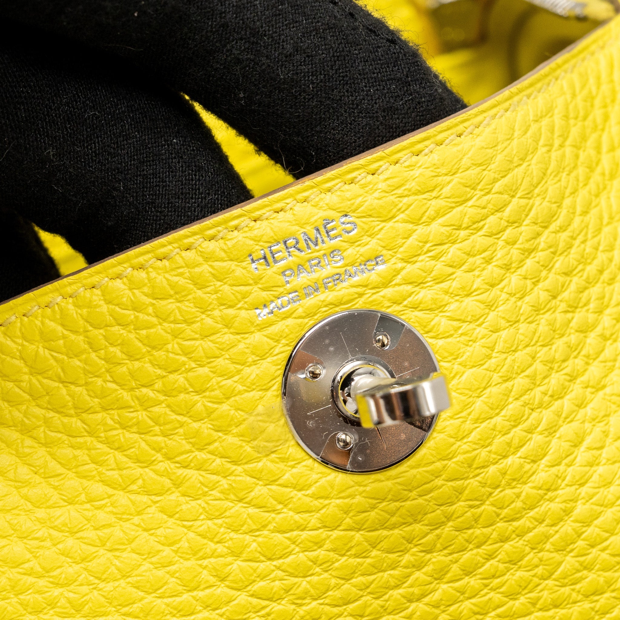 HERMES MINI LINDY CLEMENCE LIME SHW