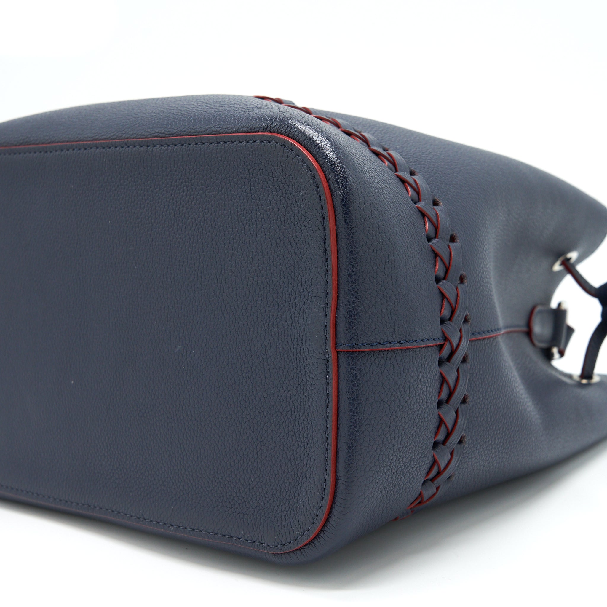 LOUIS VUITTON LOCKME BUCKET BAG NAVY/RED WITH AN EXTRA BAG CHARM SHW