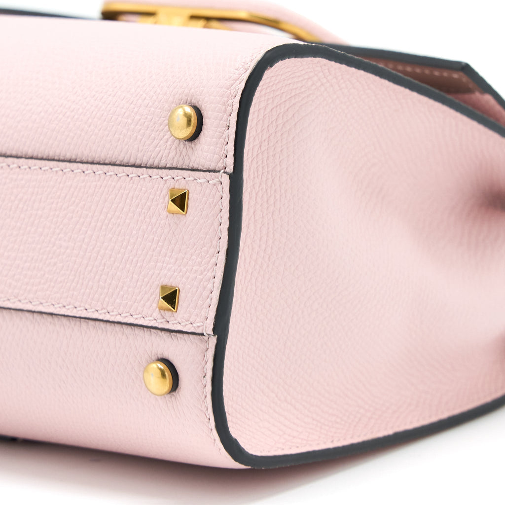 VALENTINO SMALL VSLING TOP HANDLE BAG GRAINY CALFSKIN PINK BRUSHED GHW