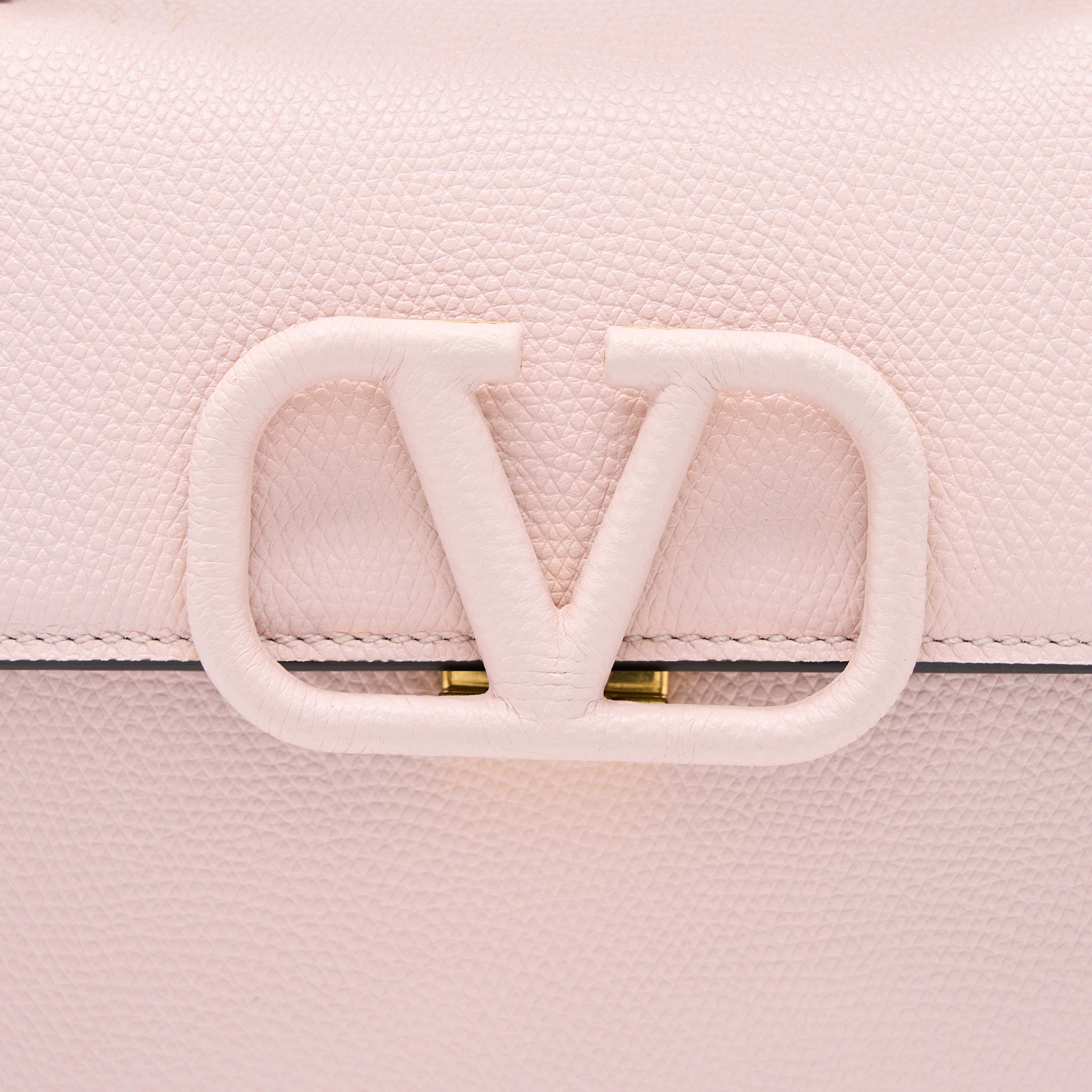 VALENTINO SMALL VSLING TOP HANDLE BAG GRAINY CALFSKIN PINK BRUSHED GHW