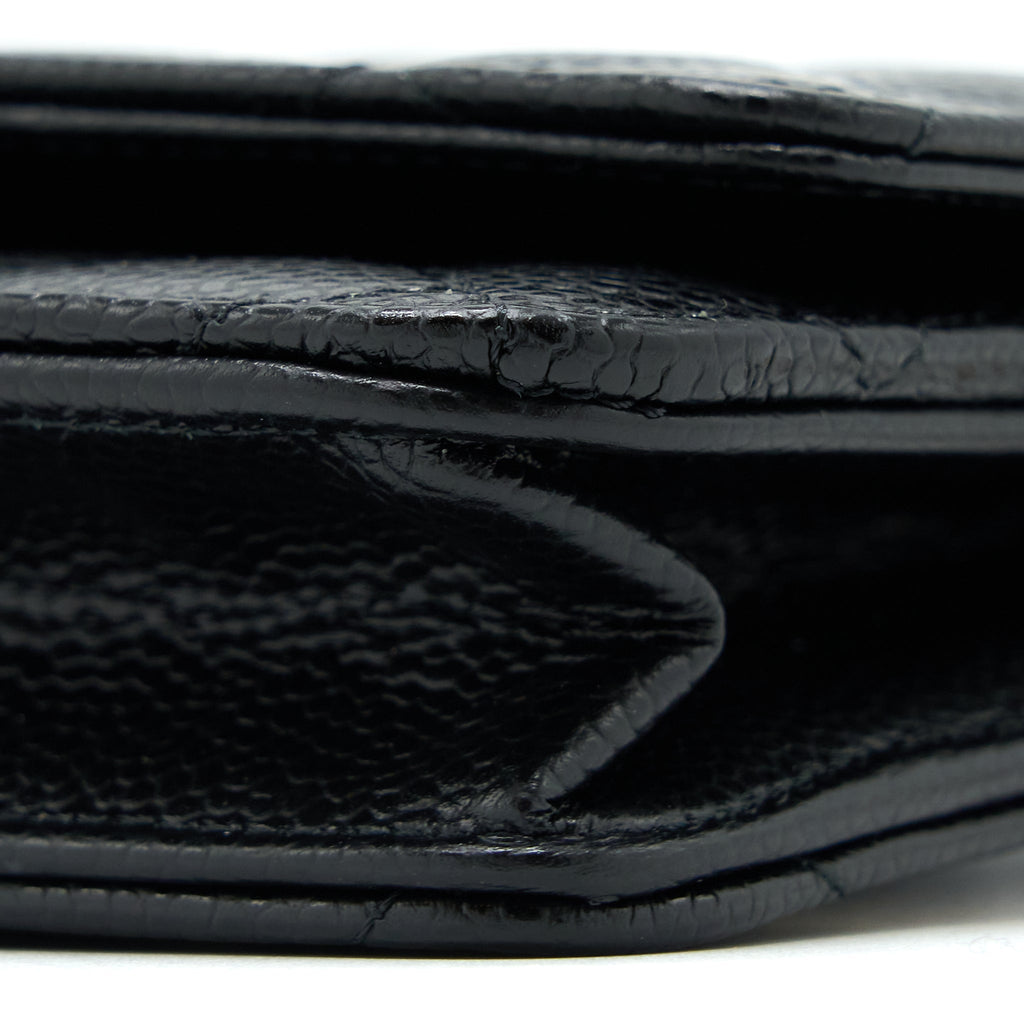 CHANEL CLASSIC WALLET ON CHAIN CAVIAR BLACK GHW (MICROCHIP)