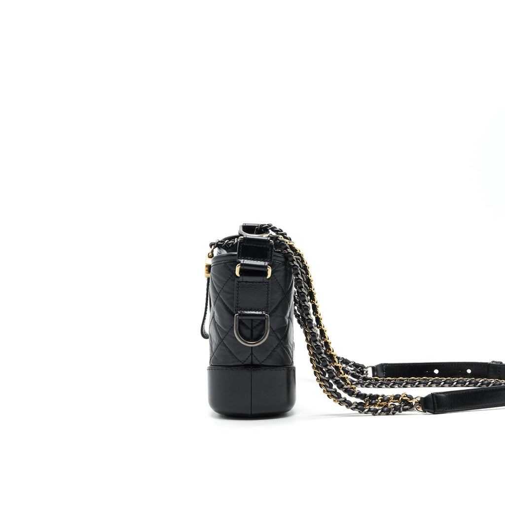 CHANEL SMALL GABRIELLE HOBO BAG BLACK SERIAL 26