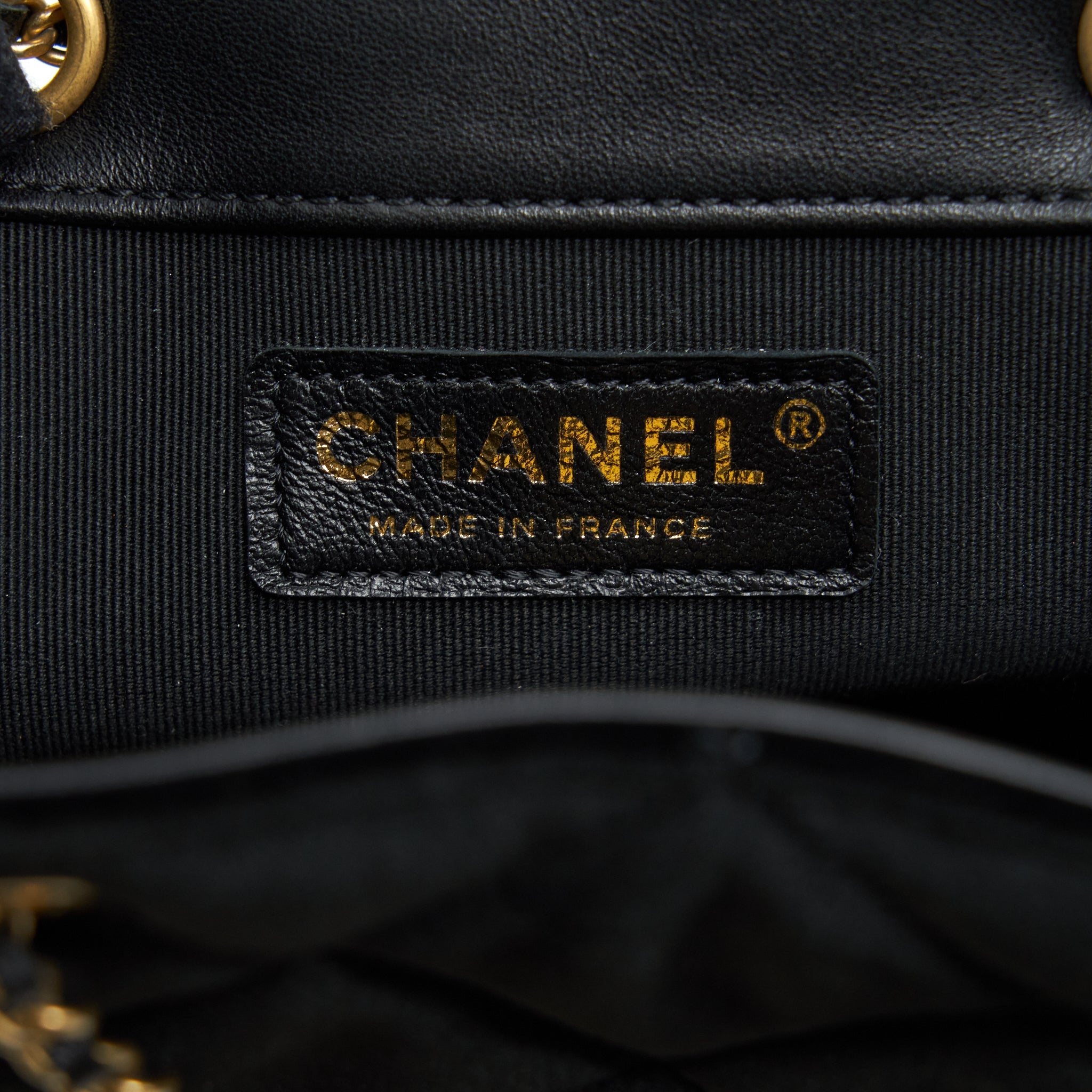 CHANEL BUCKET BAG VELVET BLACK GHW