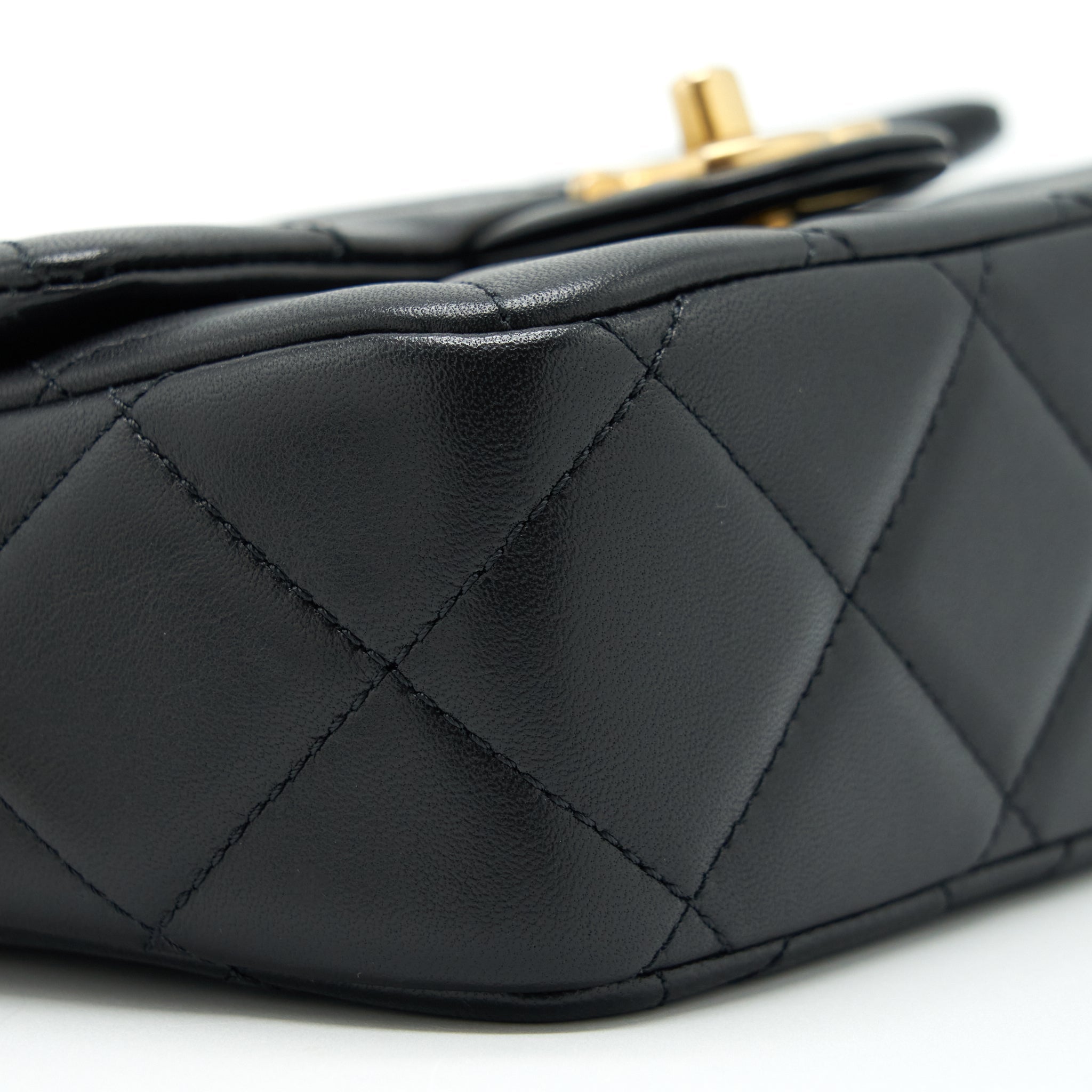 CHANEL MY PERFECT MINI FLAP BAG LAMBSKIN BLACK GHW (MICROCHIP)