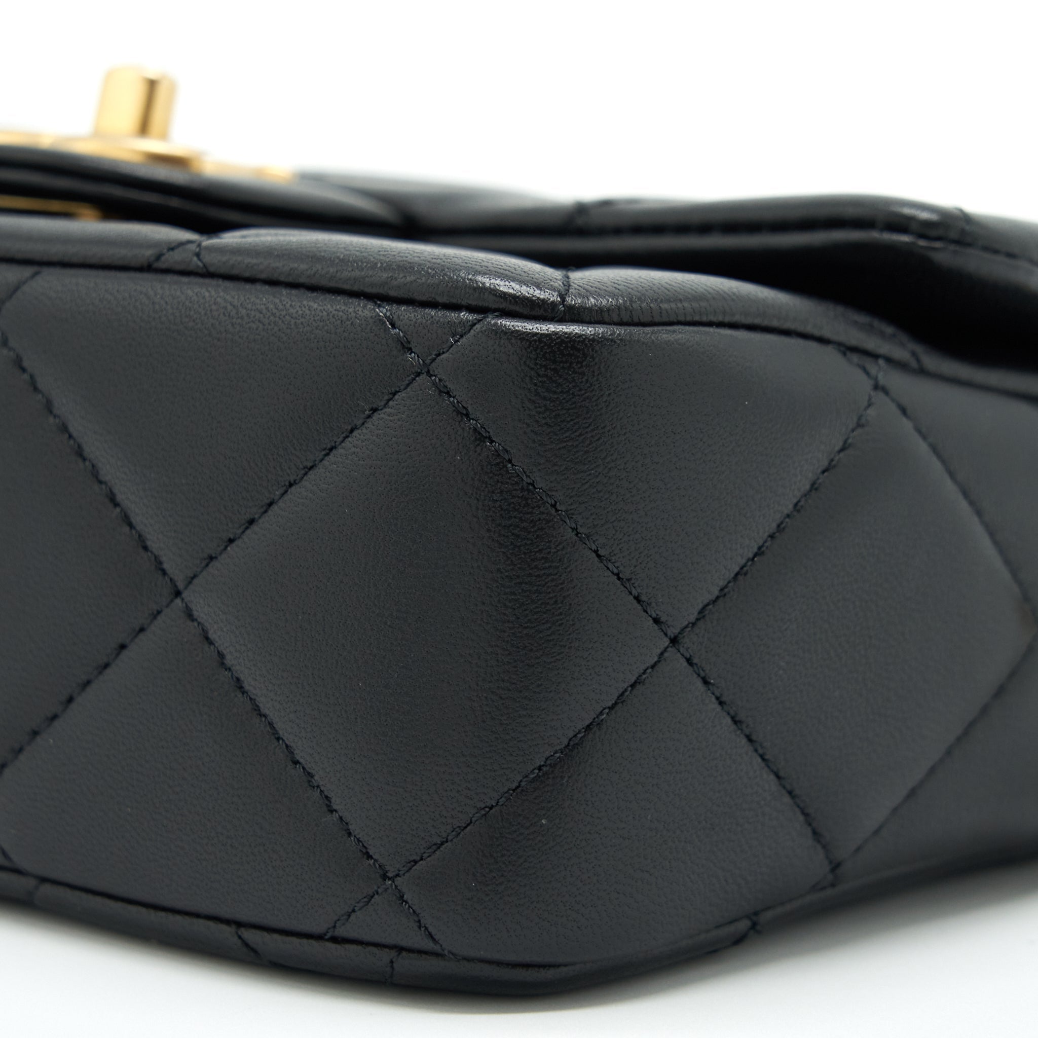 CHANEL MY PERFECT MINI FLAP BAG LAMBSKIN BLACK GHW (MICROCHIP)
