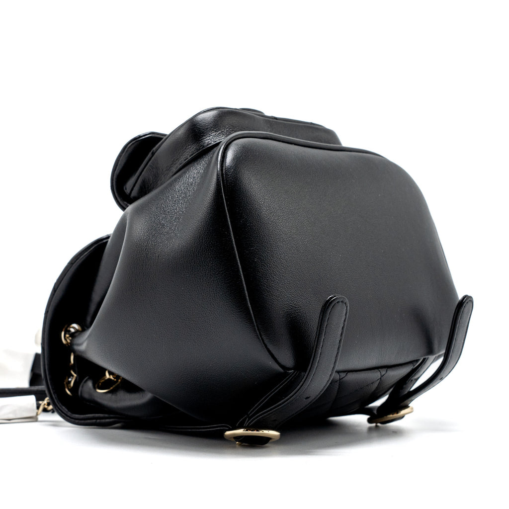 CHANEL 24P MINI DUMA BACKPACK CALFSKIN BLACK LGHW (MICROCHIP)