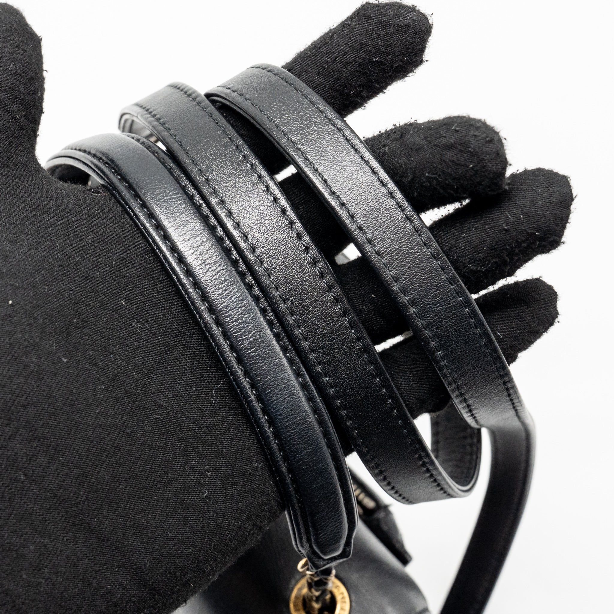 CHANEL SMALL COCO CURVE FLAP BAG SHINY GOATSKIN/CALFSKIN BLACK GHW
