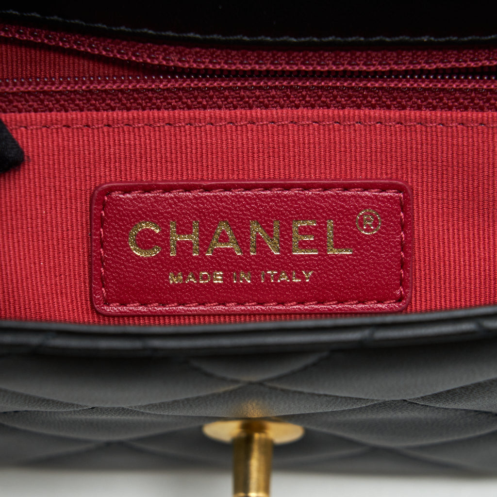 CHANEL MY PERFECT MINI FLAP BAG LAMBSKIN BLACK GHW (MICROCHIP)