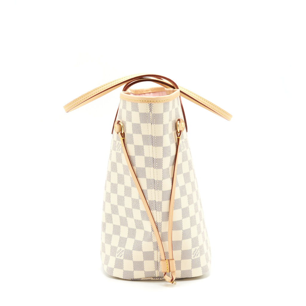 LOUIS VUITTON NEVERFULL MM DAMIER AZUR CANVAS /ROSE BALLERINE (NO INNER POUCH)