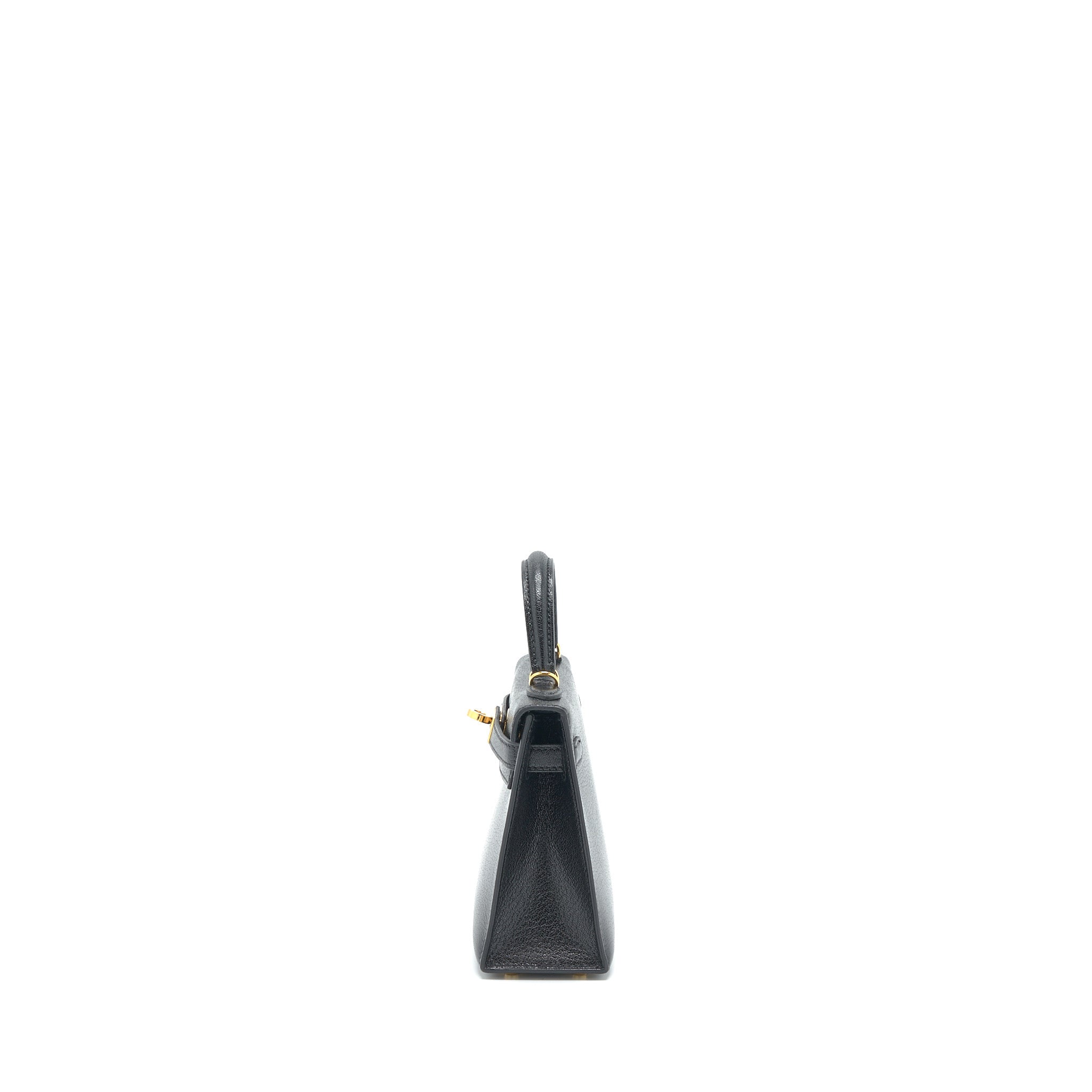 HERMES MINI KELLY 20CM CHÈVRE CHAMKILA BLACK GHW