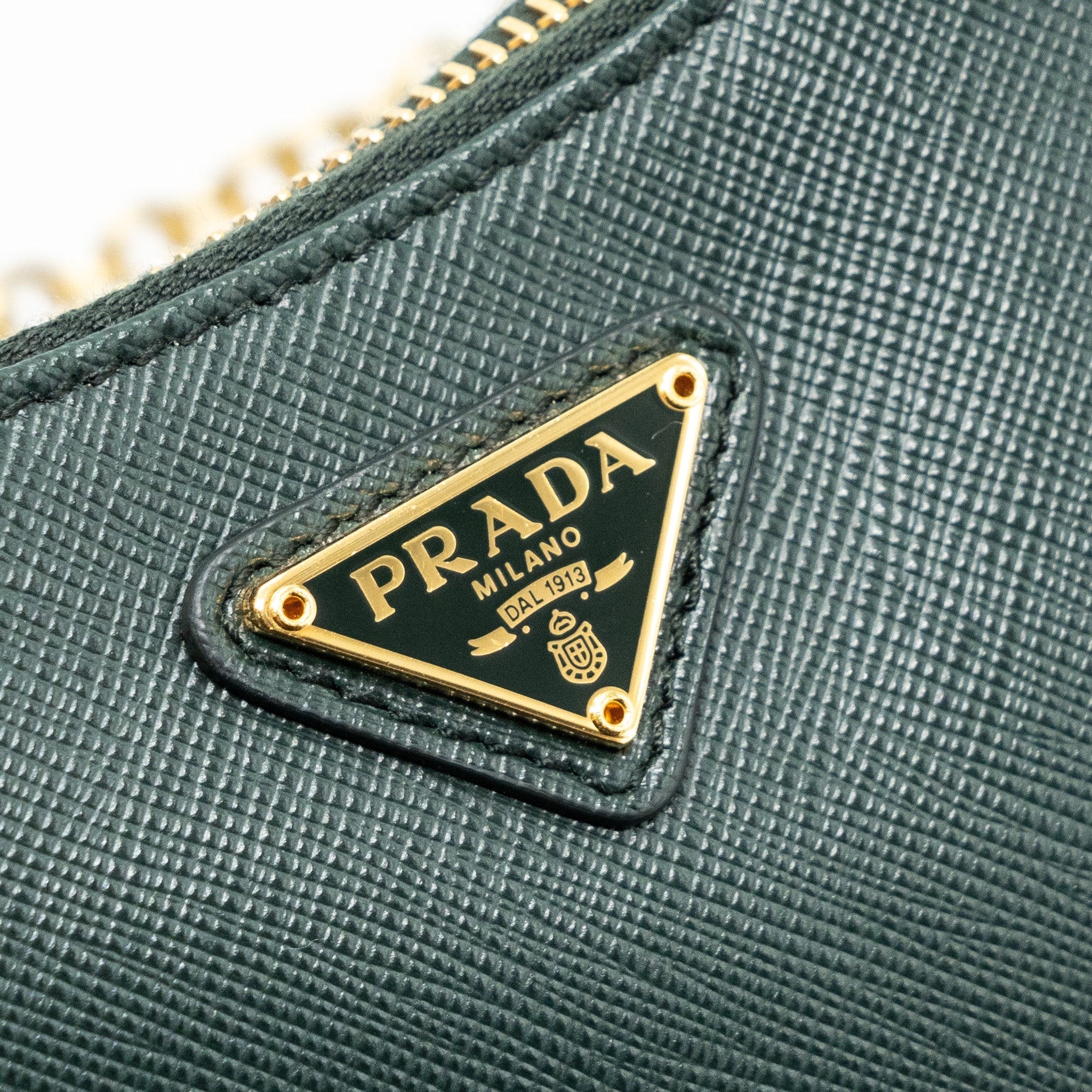 PRADA RE-EDITION 2005 SAFFIANO DARK GREEN GHW