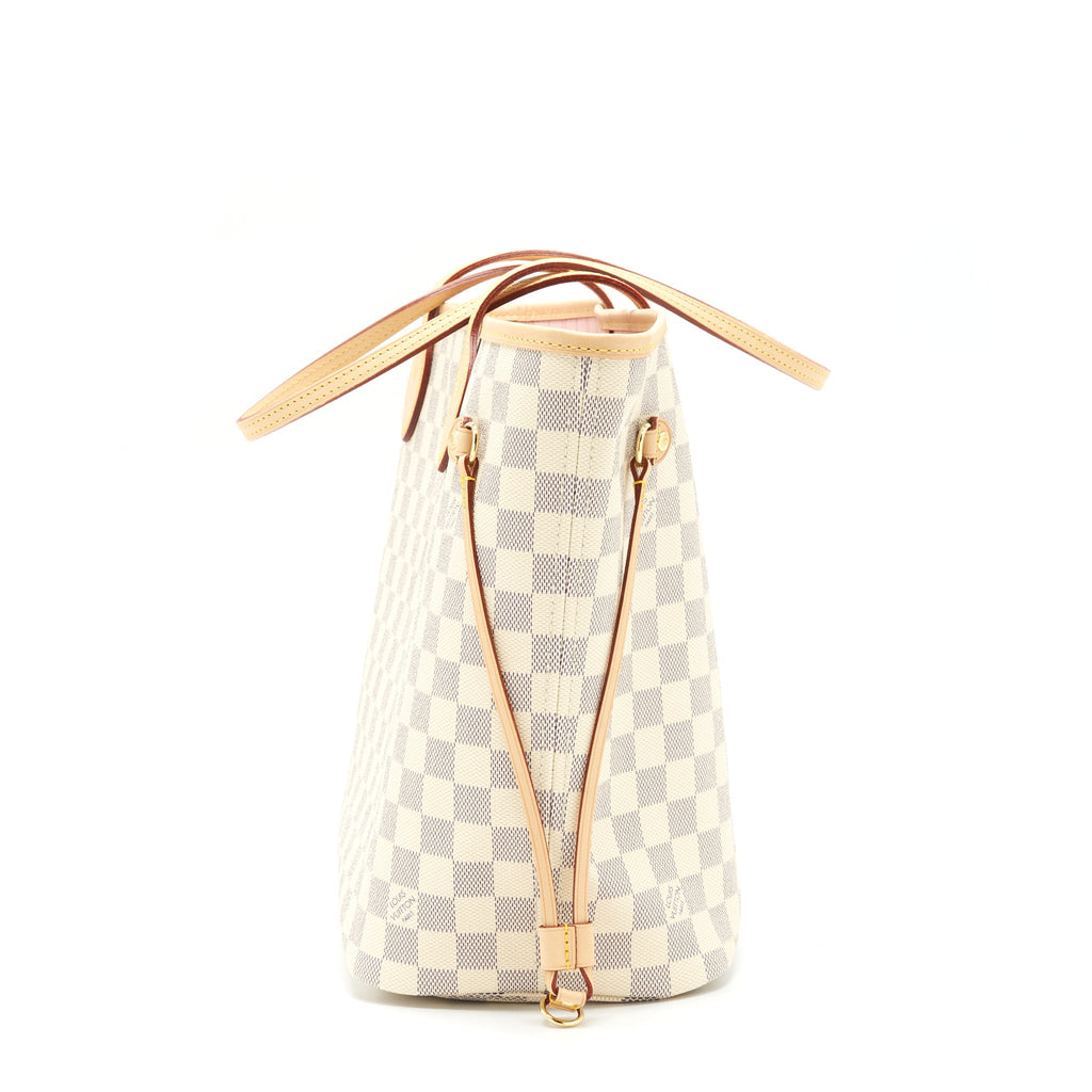 LOUIS VUITTON NEVERFULL MM DAMIER AZUR CANVAS /ROSE BALLERINE (NO INNER POUCH)