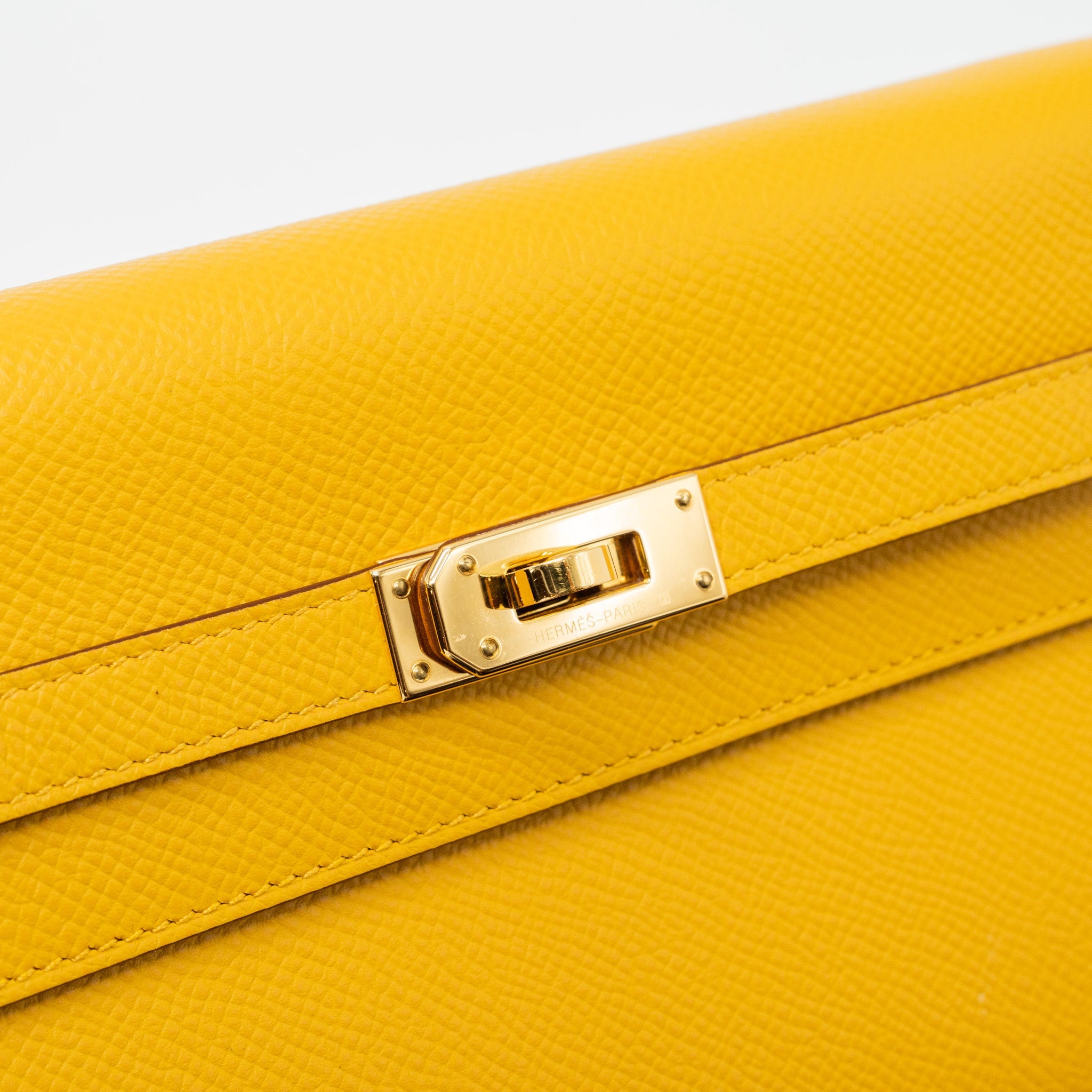 HERMES KELLY TO GO EPSOM JAUNE AMBER GHW