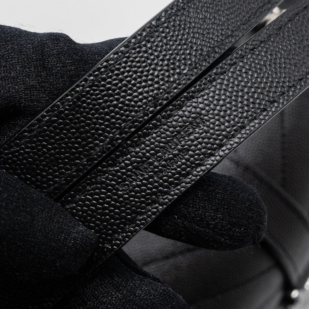 SAINT LAURENT/YSL ENVELOPE MEDIUM CHAIN BAG GRAINED CALFSKIN MIX MATELASSE BLACK SHW