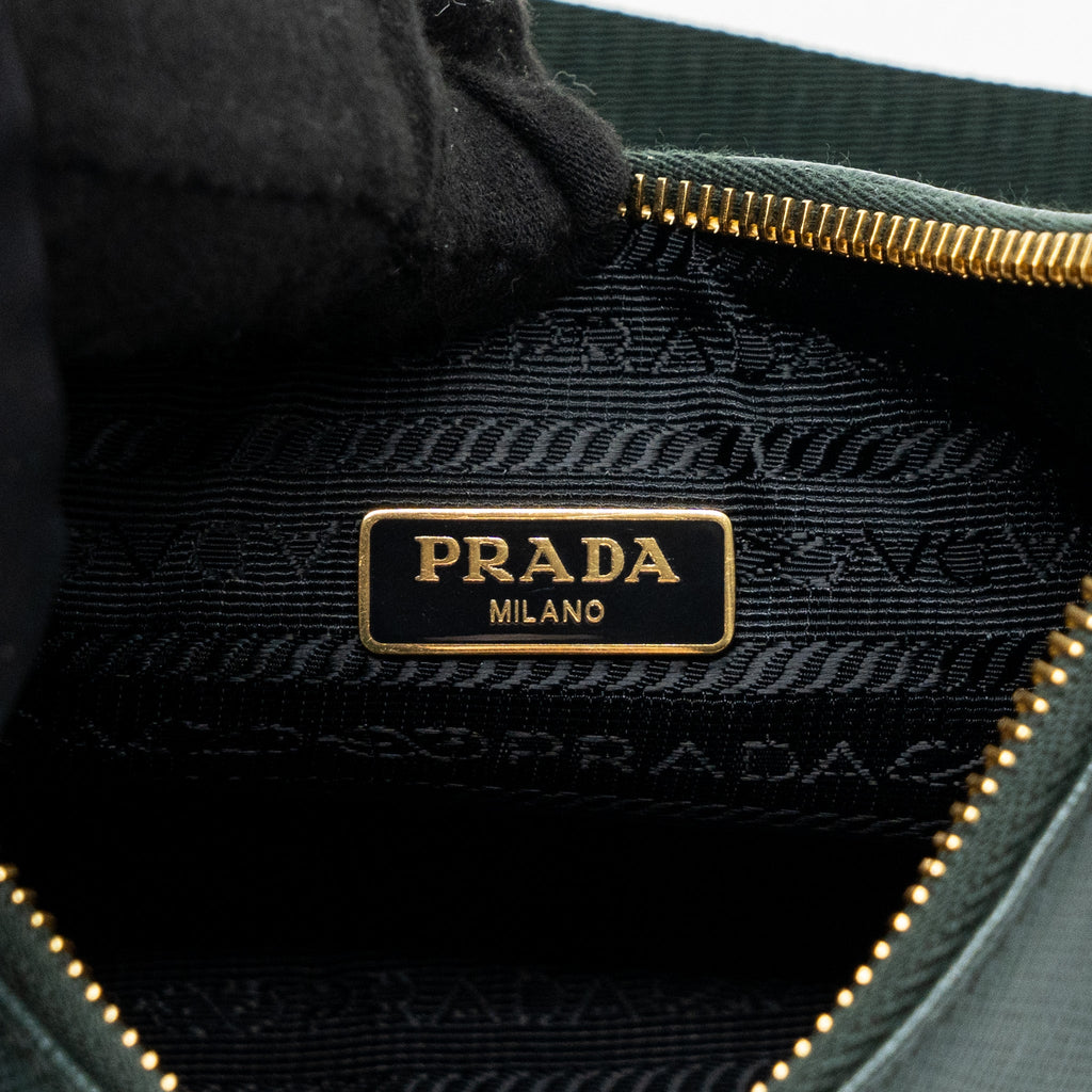 PRADA RE-EDITION 2005 SAFFIANO DARK GREEN GHW