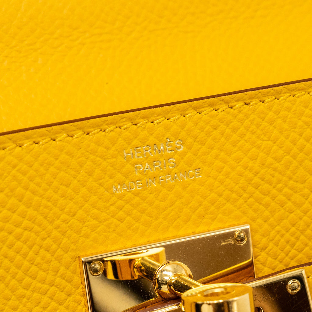 HERMES KELLY TO GO EPSOM JAUNE AMBER GHW