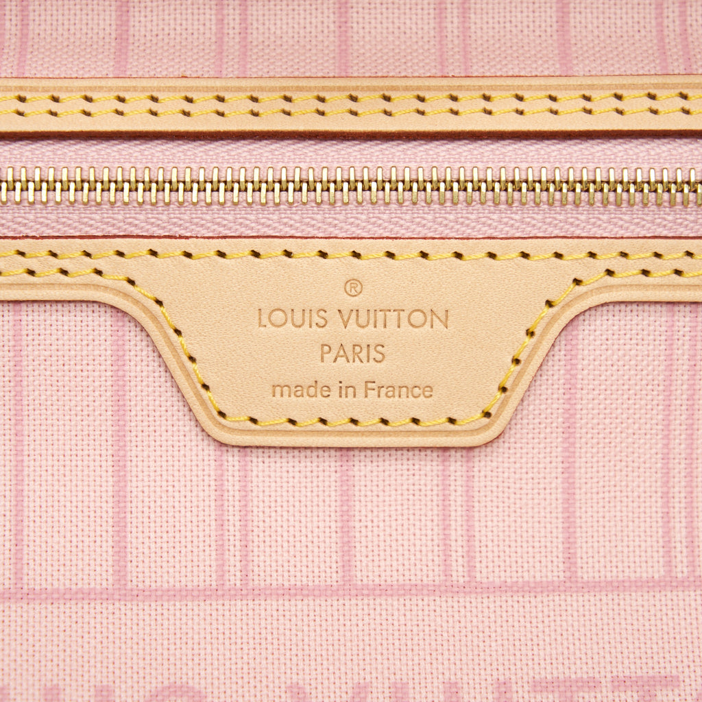 LOUIS VUITTON NEVERFULL MM DAMIER AZUR CANVAS /ROSE BALLERINE (NO INNER POUCH)