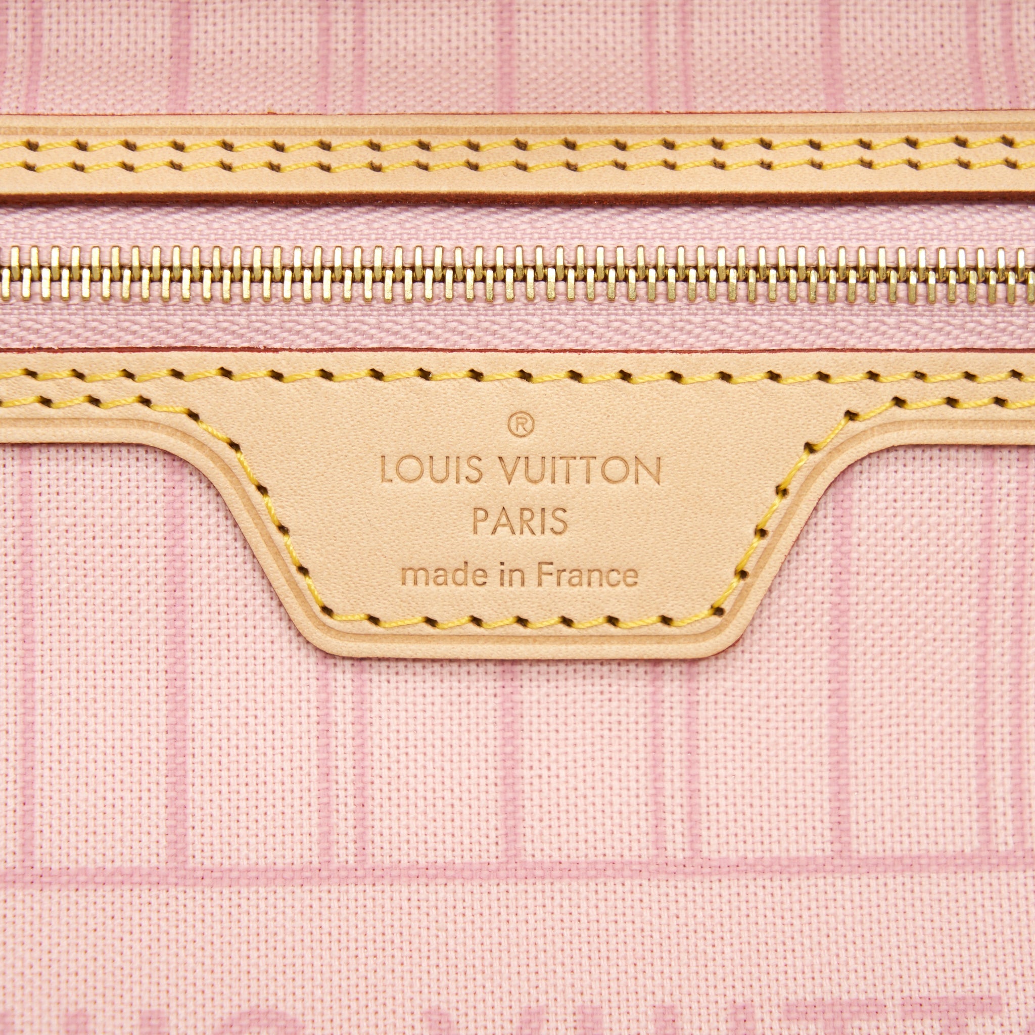 LOUIS VUITTON NEVERFULL MM DAMIER AZUR CANVAS /ROSE BALLERINE (NO INNER POUCH)