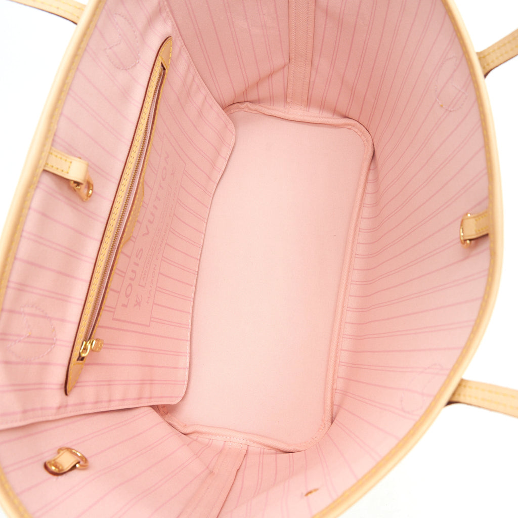 LOUIS VUITTON NEVERFULL MM DAMIER AZUR CANVAS /ROSE BALLERINE (NO INNER POUCH)