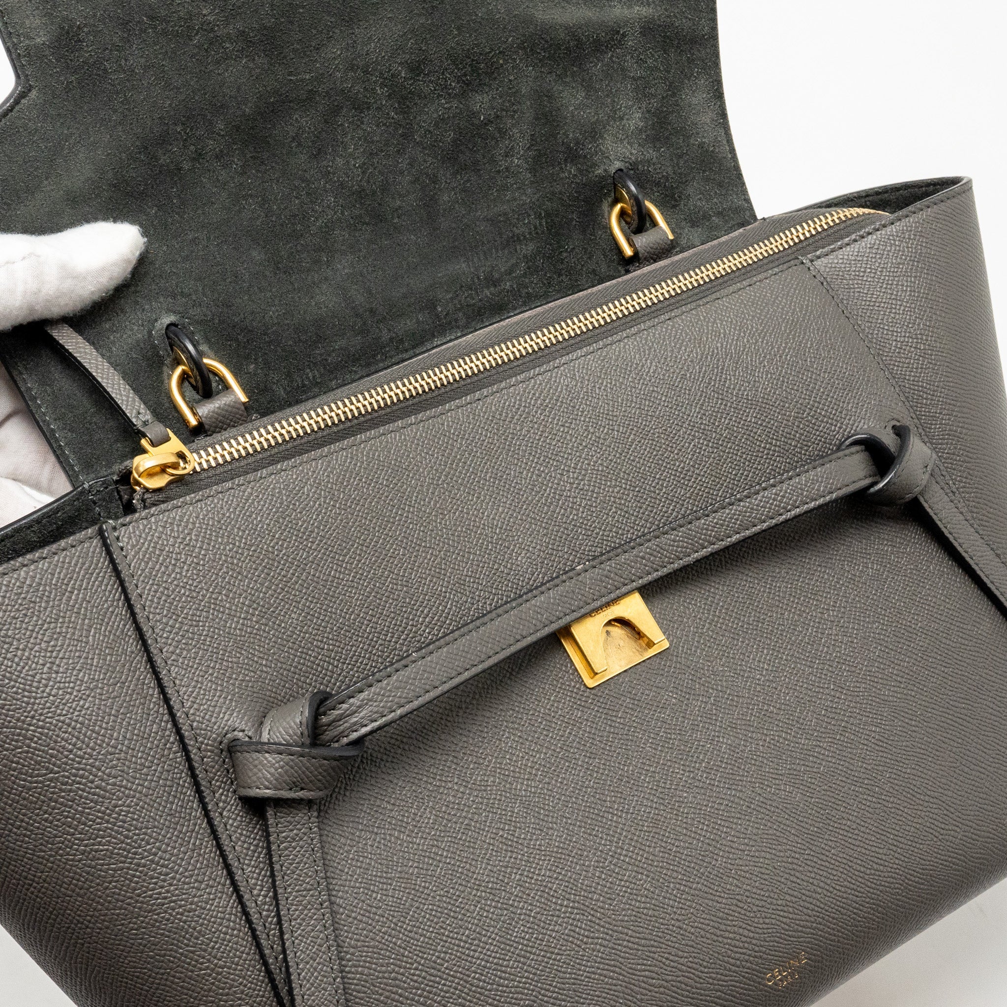 CELINE MINI BELT BAG CALFSKIN GREY GHW