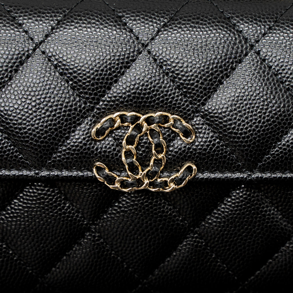 CHANEL 23P TOP HANDLE MINI FLAP BAG CAVIAR BLACK LGHW (MCROCHIP)
