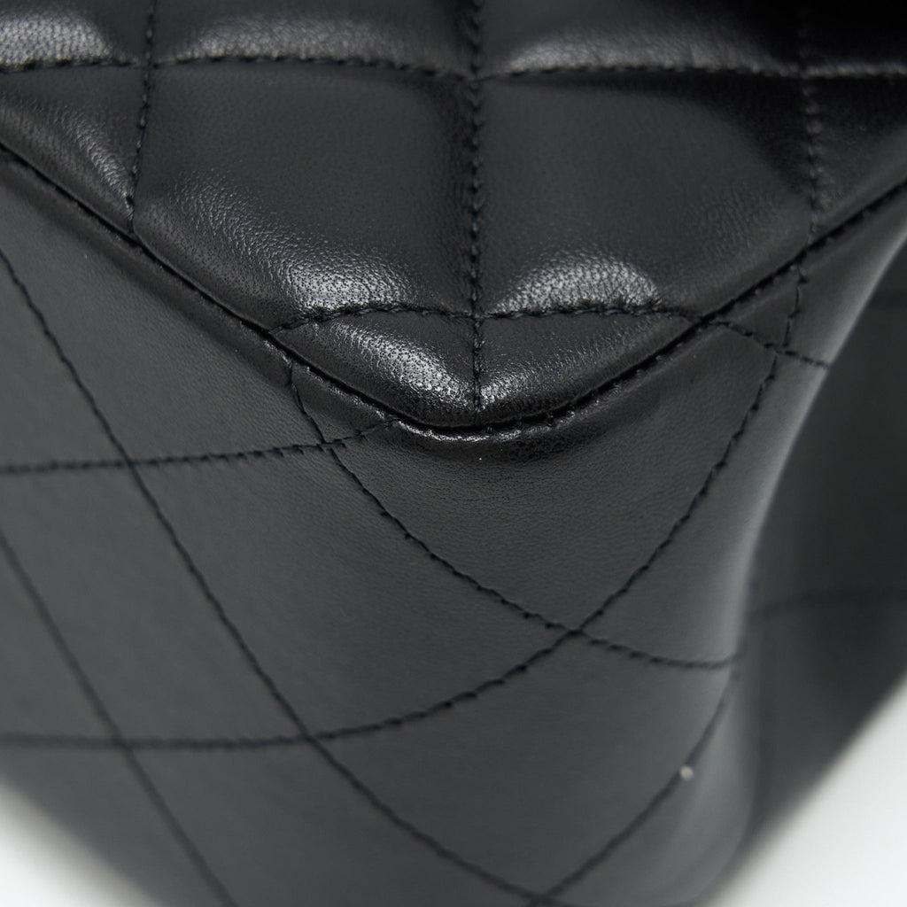 CHANEL JUMBO CLASSIC DOUBLE FLAP LAMBSKIN BLACK SHW
