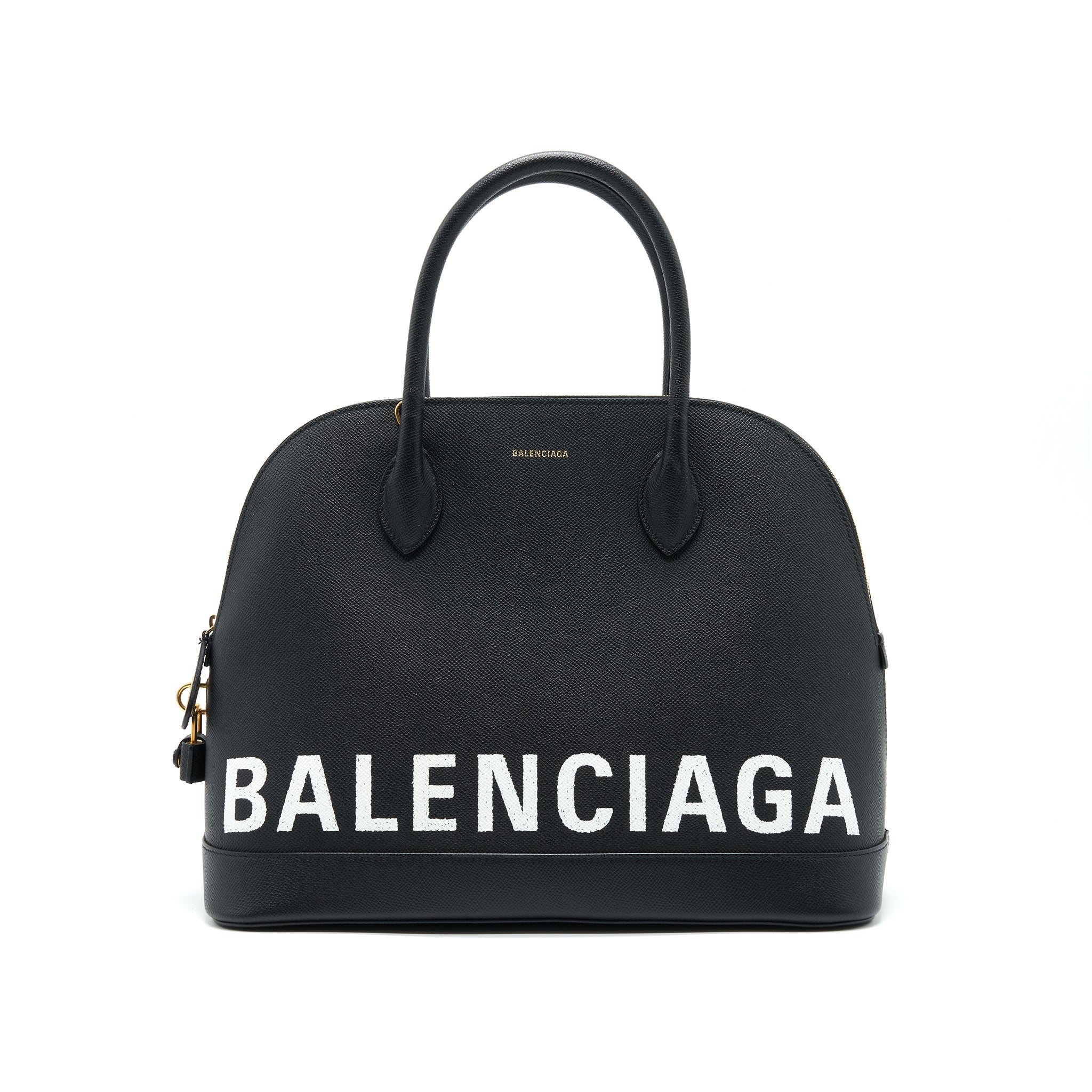 BALENCIAGA LARGE VILLA TOP HANDLE TOTE BAG BLACK