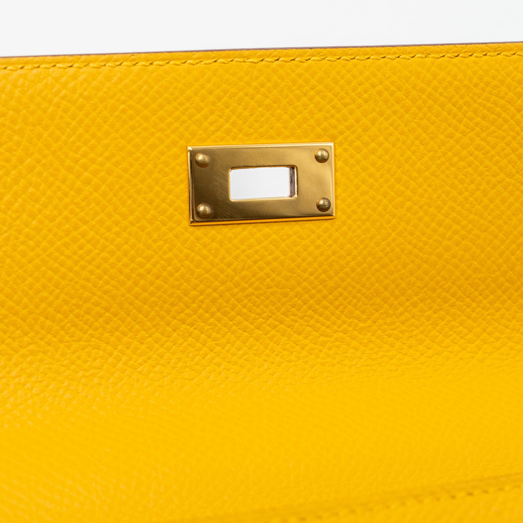 HERMES KELLY TO GO EPSOM JAUNE AMBER GHW