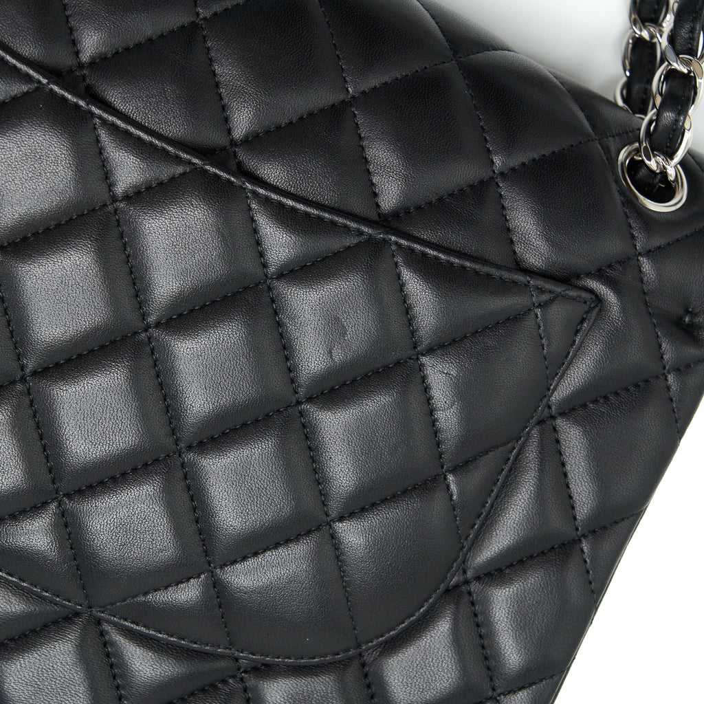 CHANEL JUMBO CLASSIC DOUBLE FLAP LAMBSKIN BLACK SHW