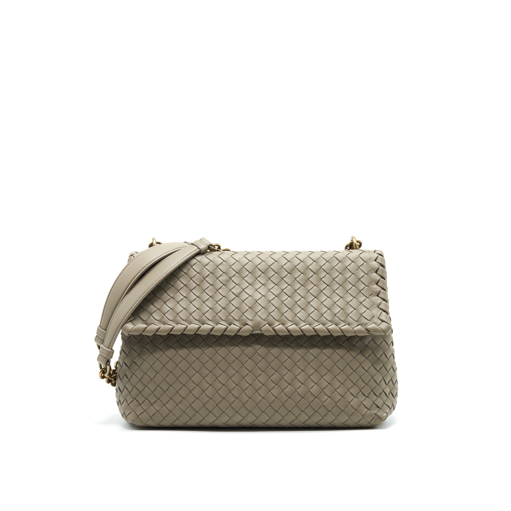 BOTTEGA VENETA LARGE OLYMPIA BAG GREY