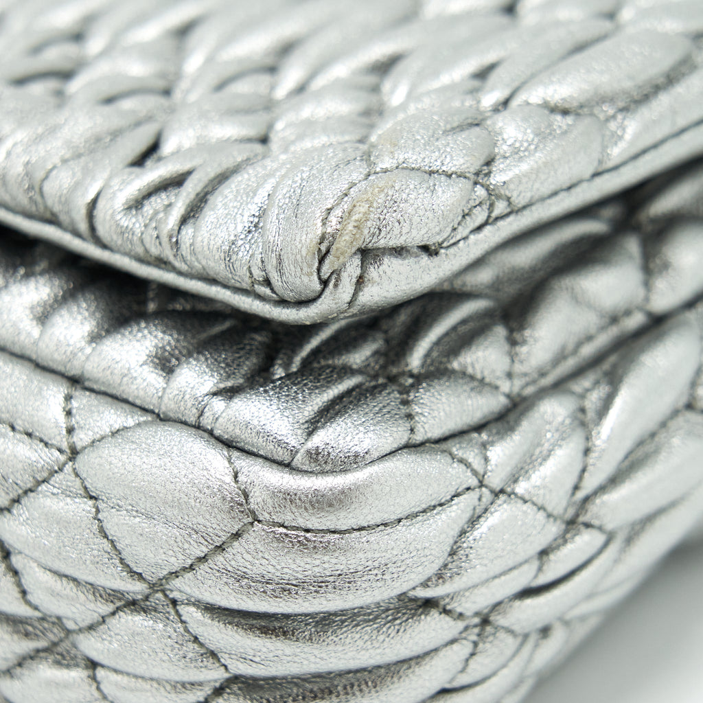 MIU MIU ICONIC CRYSTAL CLOQUE NAPPA SILVER SHW