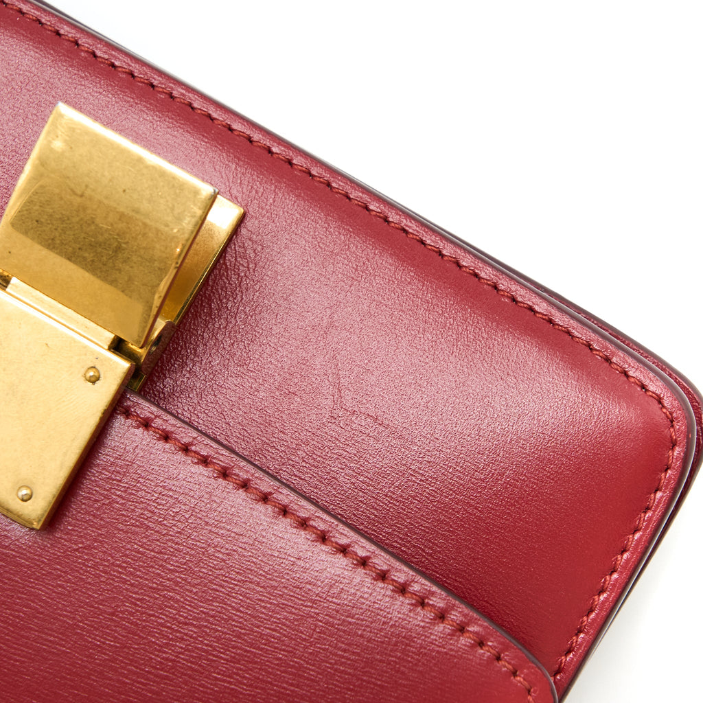 CELINE MINI BOX CALFSKIN RED GHW