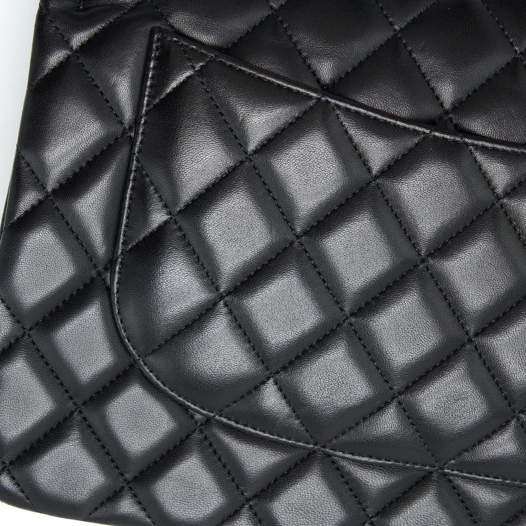 CHANEL JUMBO CLASSIC DOUBLE FLAP LAMBSKIN BLACK SHW