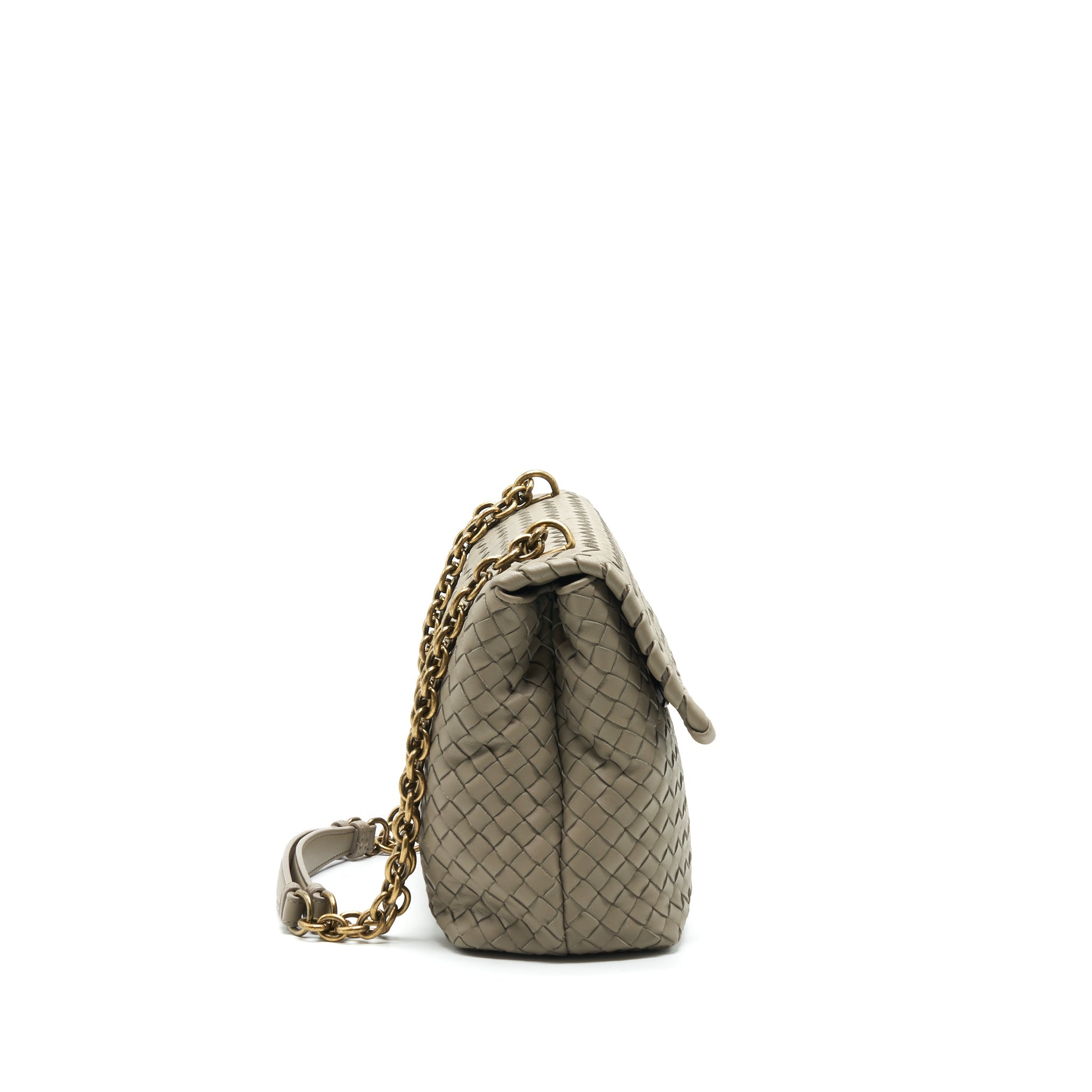 BOTTEGA VENETA LARGE OLYMPIA BAG GREY