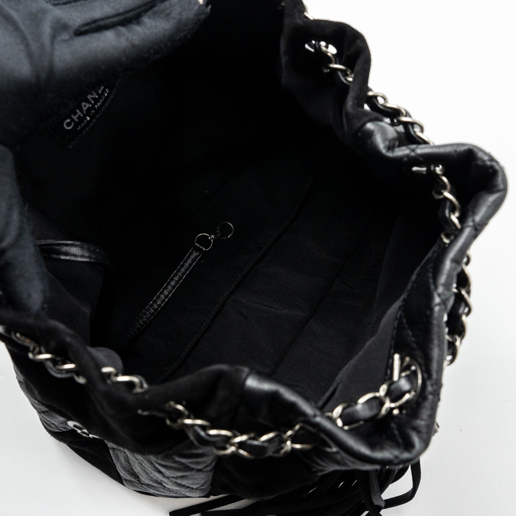 CHANEL BUCKET BAG GOATSKIN/SUE CALFSKIN BLACK SHW