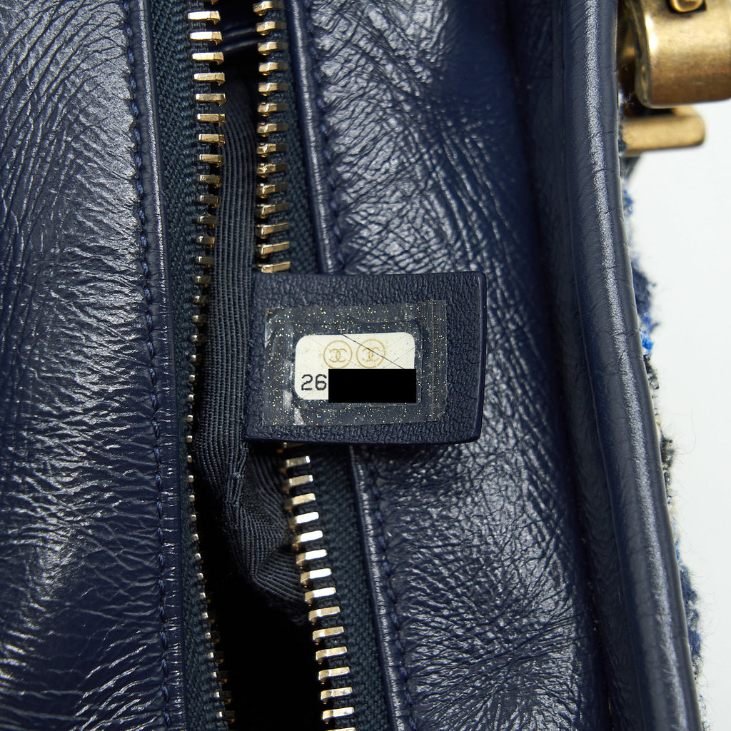 CHANEL SMALL GABRIELLE HOBO BAG TWEED BLUE WITH MULTI COLOUR HARDWARE