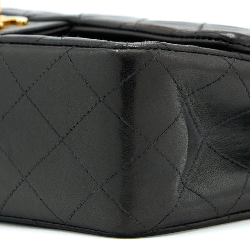 CHANEL VINTAGE CLASSIC DOUBLE FLAP BAG LAMBSKIN BLACK GHW