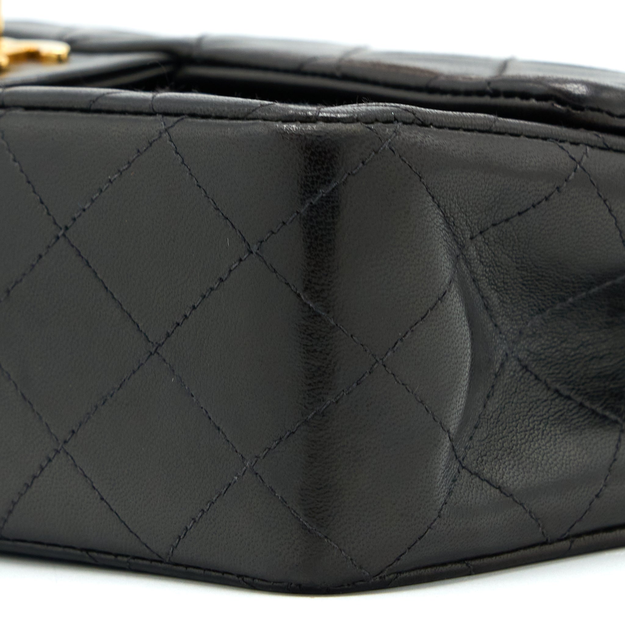 CHANEL VINTAGE CLASSIC DOUBLE FLAP BAG LAMBSKIN BLACK GHW