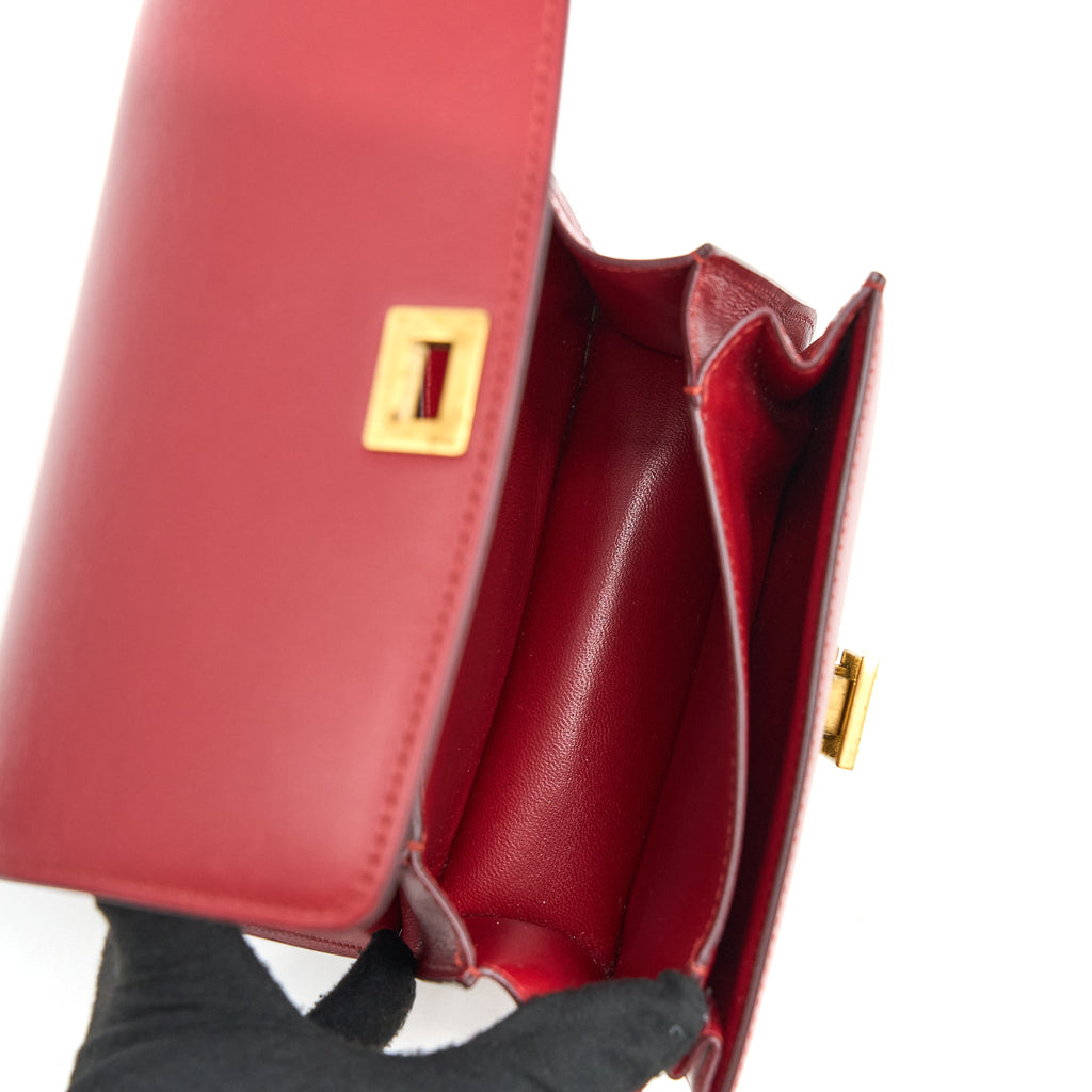 CELINE MINI BOX CALFSKIN RED GHW