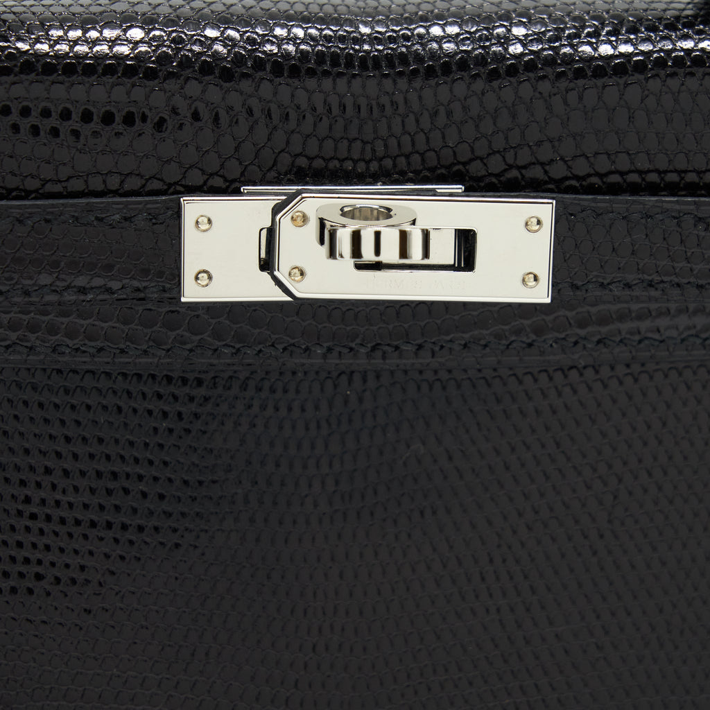 HERMES MINI KELLY 20CM LIZARD BLACK SHW