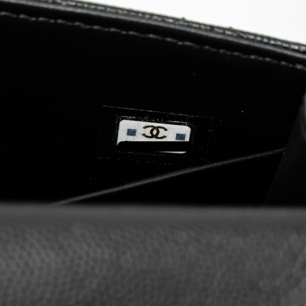 CHANEL 23P TOP HANDLE MINI FLAP BAG CAVIAR BLACK LGHW (MCROCHIP)