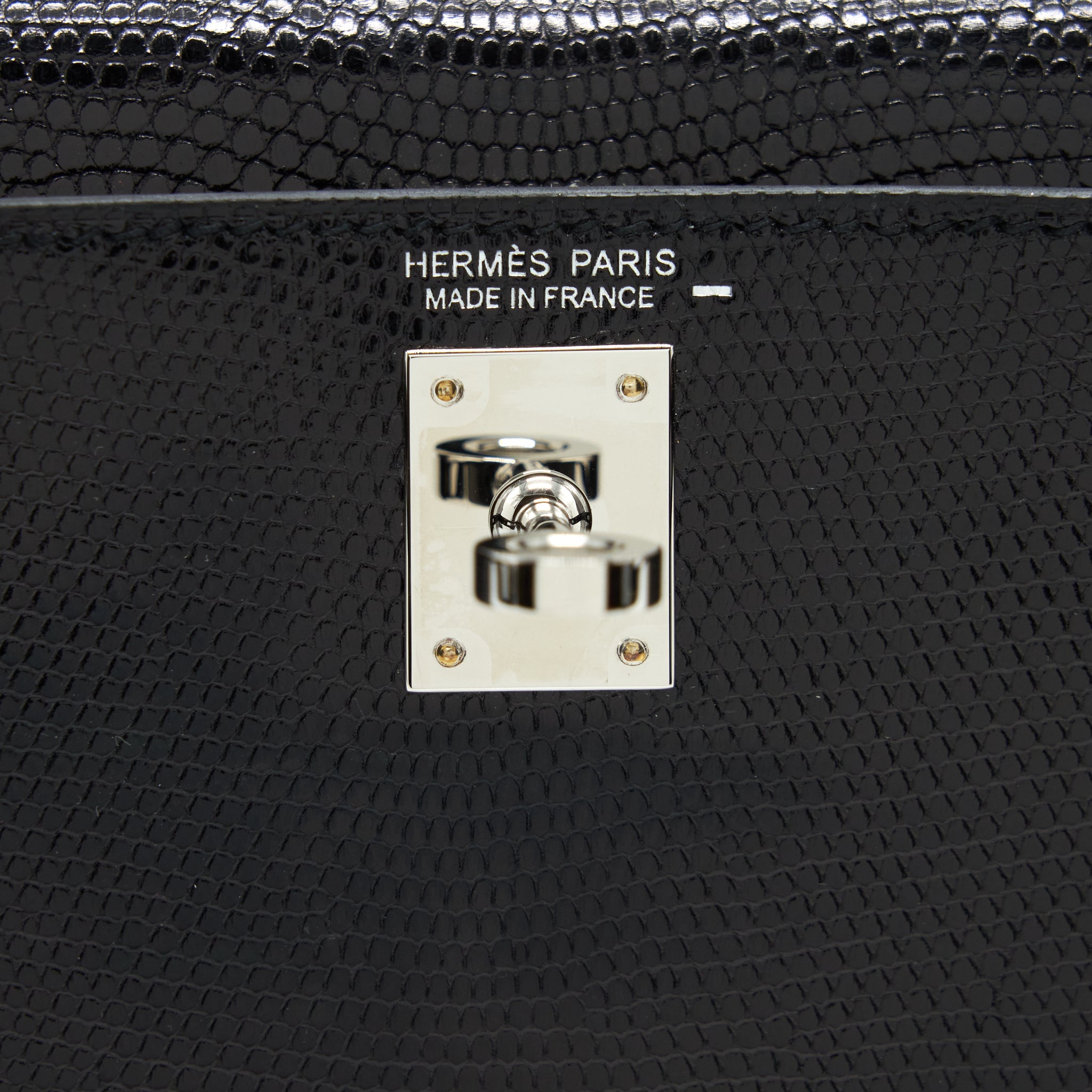 HERMES MINI KELLY 20CM LIZARD BLACK SHW