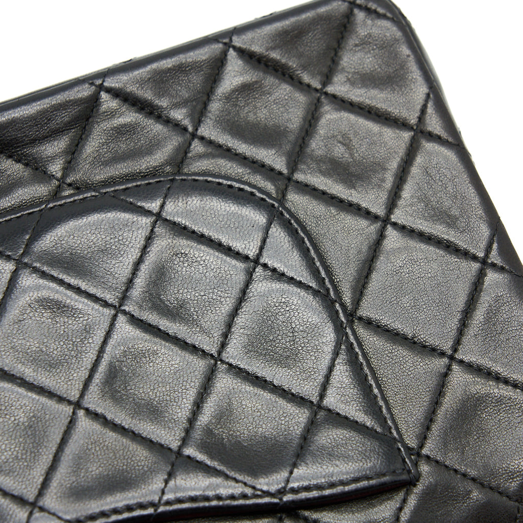 CHANEL VINTAGE CLASSIC DOUBLE FLAP BAG LAMBSKIN BLACK GHW