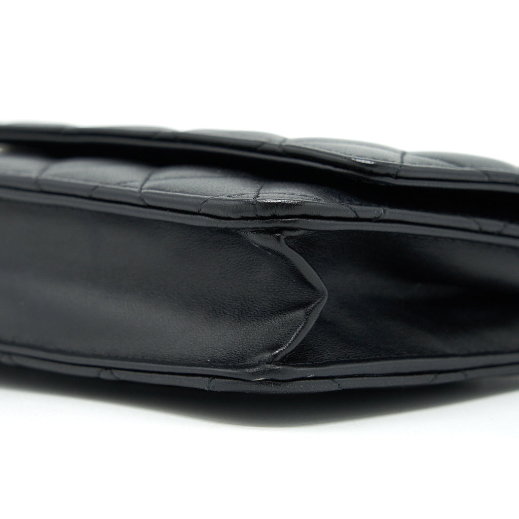 CHANEL CLASSIC WALLET ON CHAIN LAMBSKIN BLACK SHW