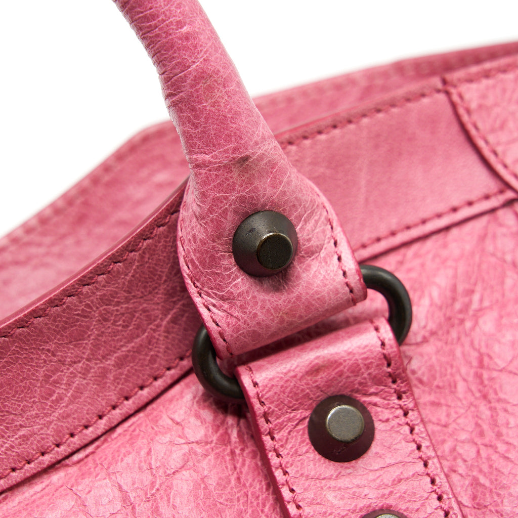 BALENCIAGA CLASSIC CITY BAG PINK RUTHENIUM HARDWARE