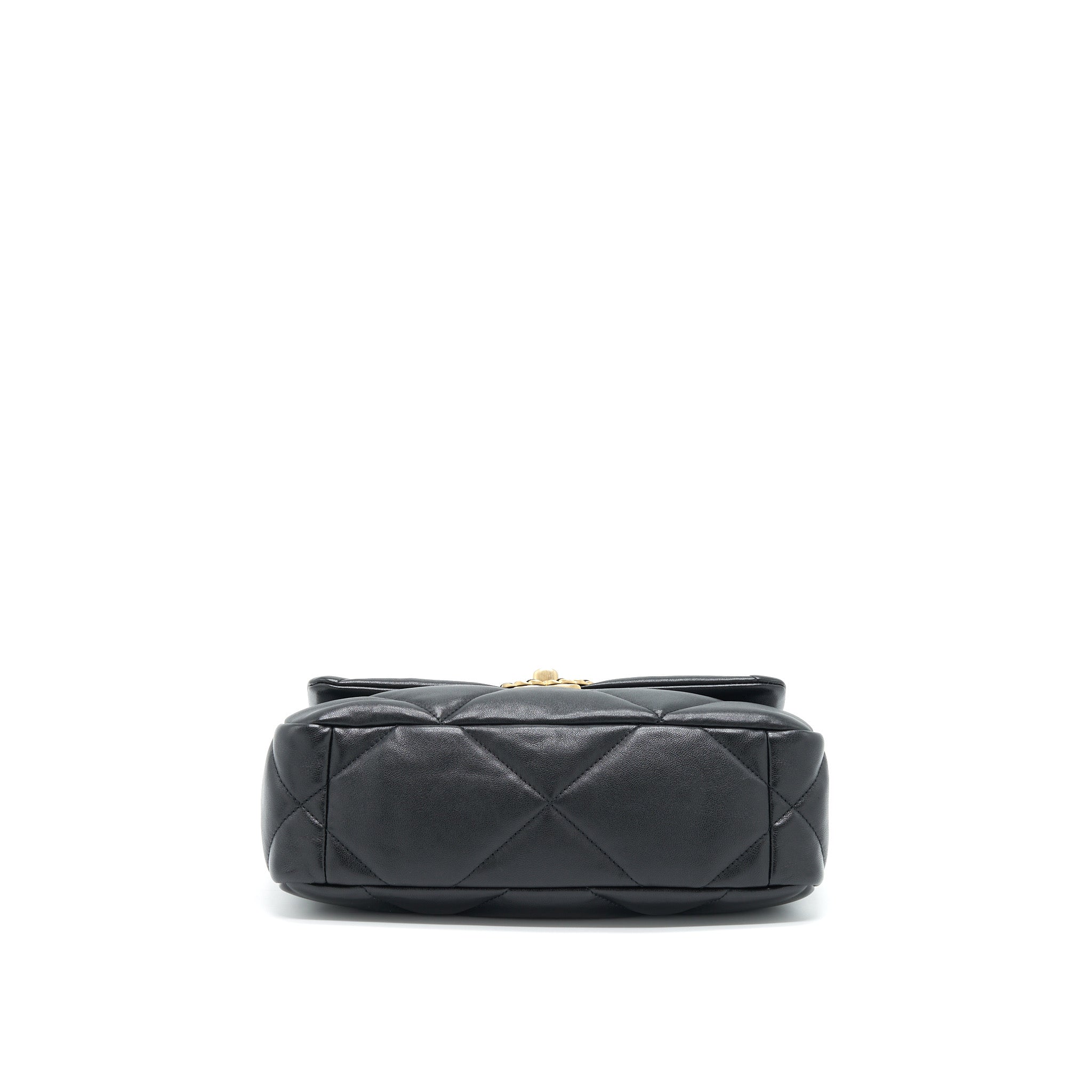 CHANEL SMALL 19 BAG LAMBSKIN BLACK WITH GOLD AND SILVER HARDWARE