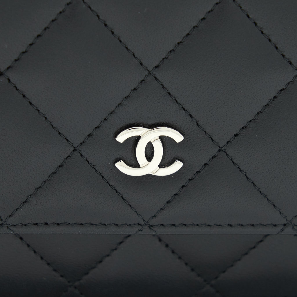 CHANEL CLASSIC WALLET ON CHAIN LAMBSKIN BLACK SHW