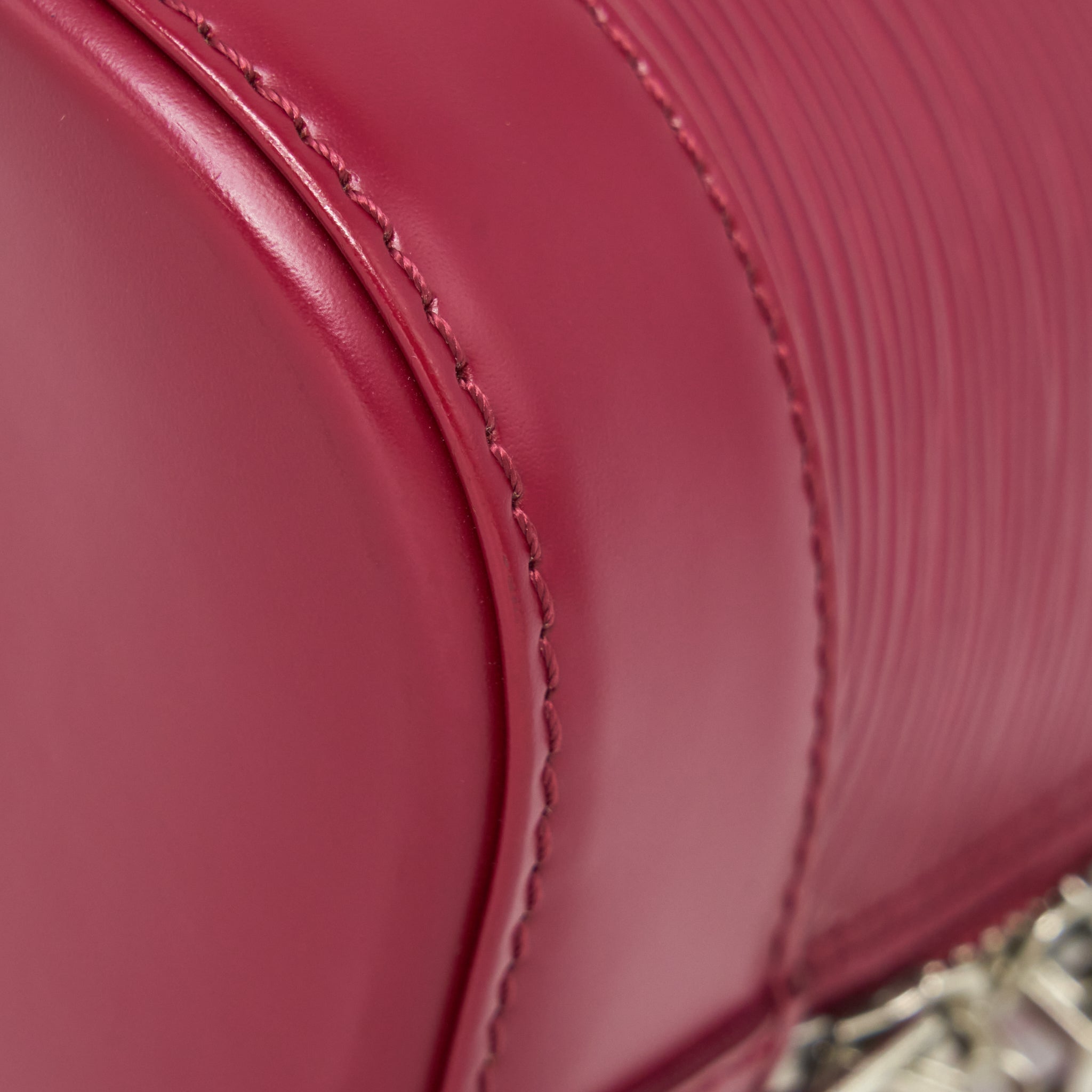 LOUIS VUITTON ALMA PM EPI DARK RED SHW WITH INITIAL J.Y ON KEY TAG