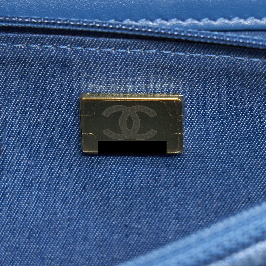 CHANEL PEARL CRUSH WALLET ON CHAIN DENIM BLUE GHW (MICROCHIP)