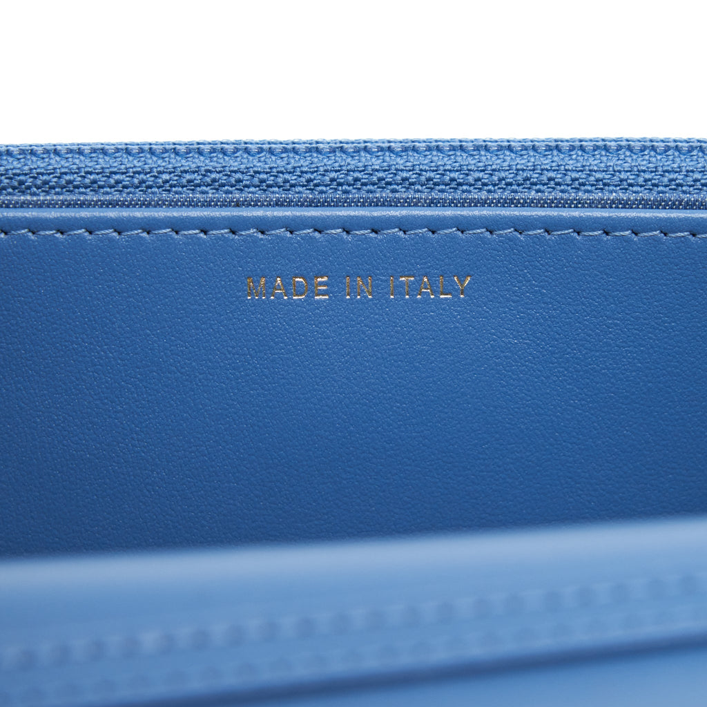 CHANEL PEARL CRUSH WALLET ON CHAIN DENIM BLUE GHW (MICROCHIP)